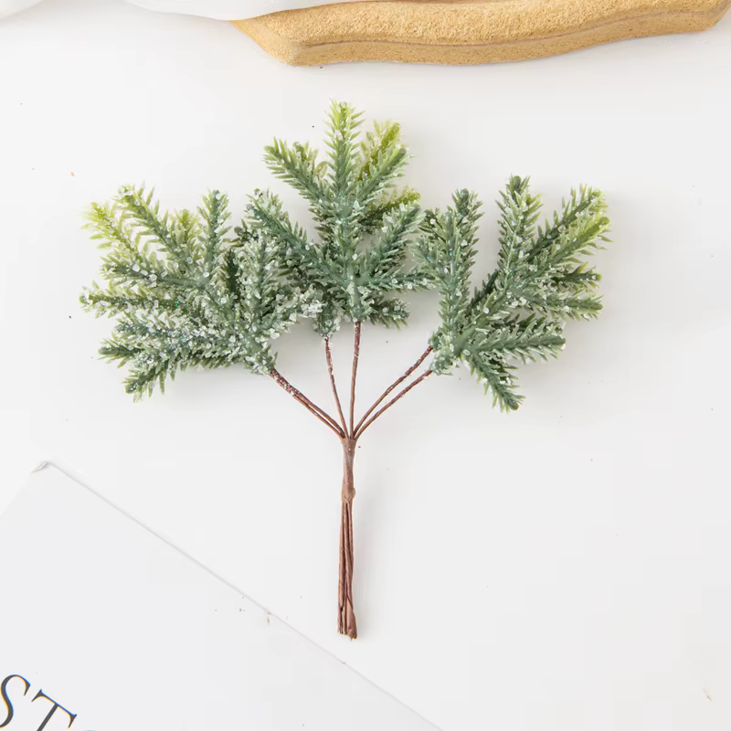 Plantes artificielles dorées, fausse branche avec givre, accessoire d'arbre de noël, tenture murale 