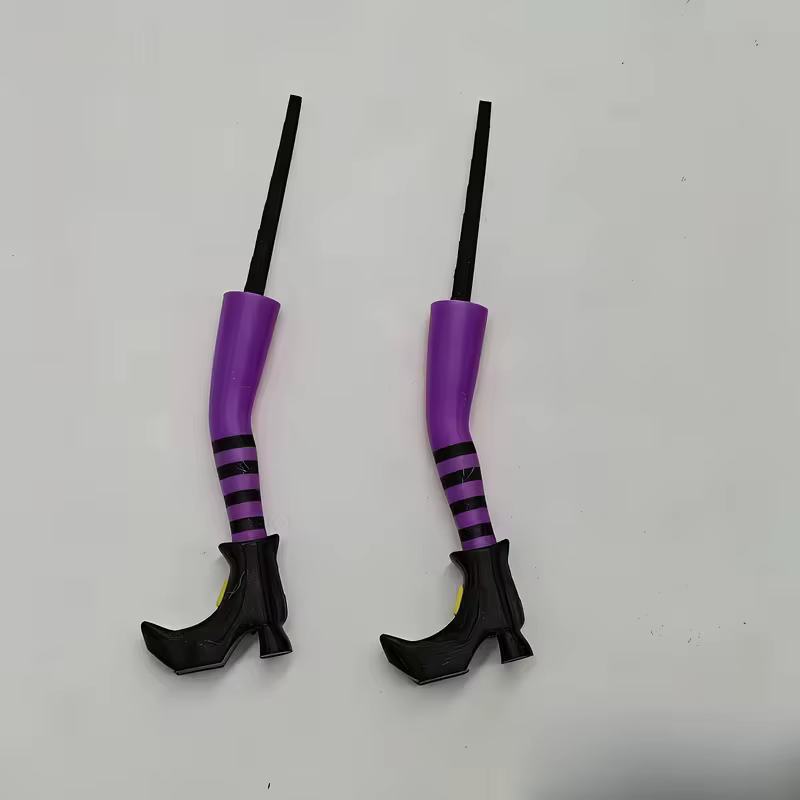 Lot de 2 pots de fleurs en forme de jambe de sorcière, décoration de jardin d'Halloween, support de