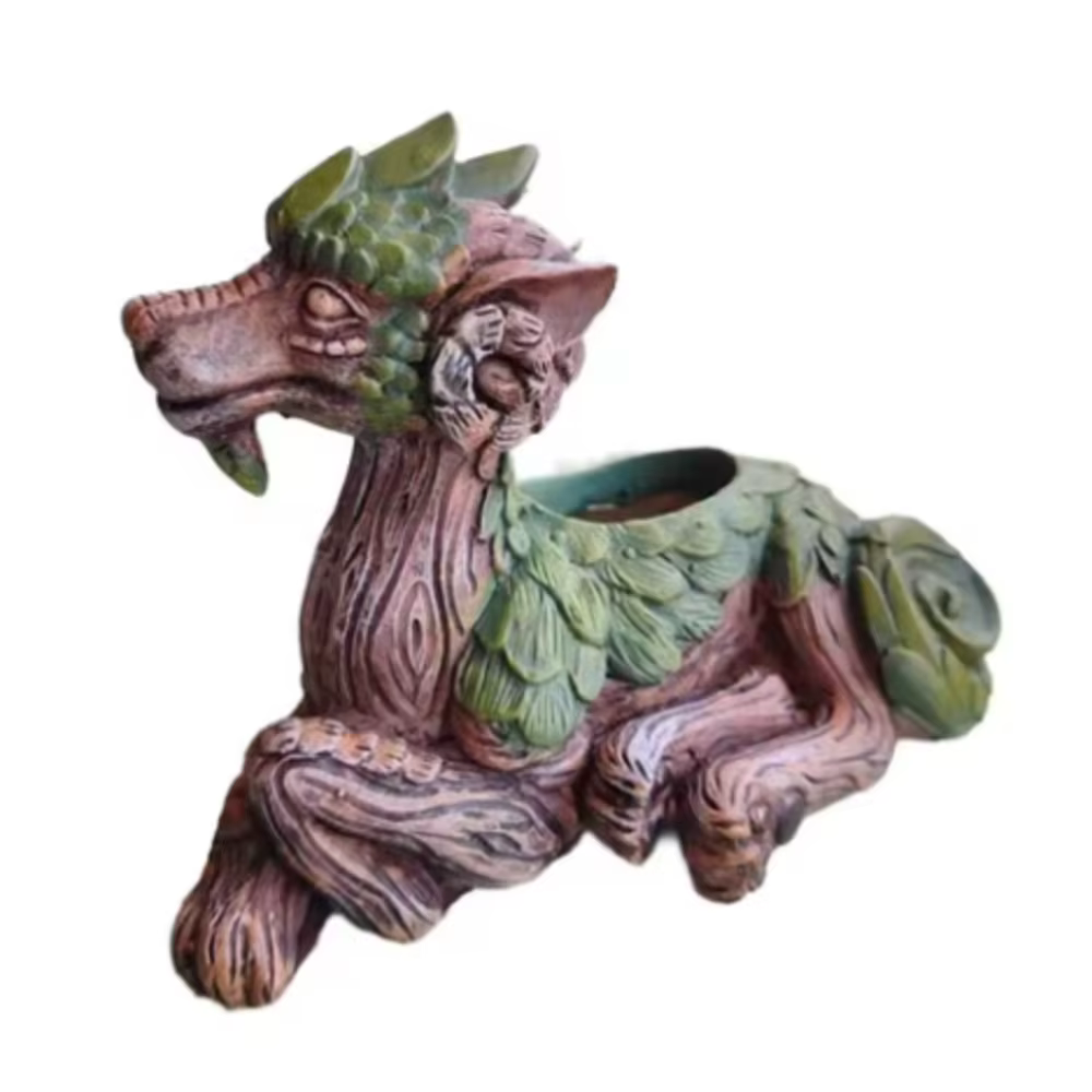 Pot de fleurs créatif en résine Dragon Tree, pot à succulentes et statue de jardin, cadeau naturel i