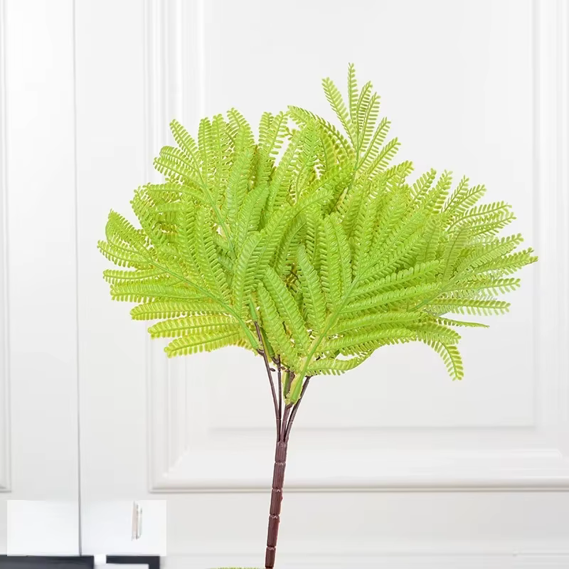 Fougères d'herbe persane artificielle d'aloès vert, feuilles vertes, plantes, Simulation au toucher 