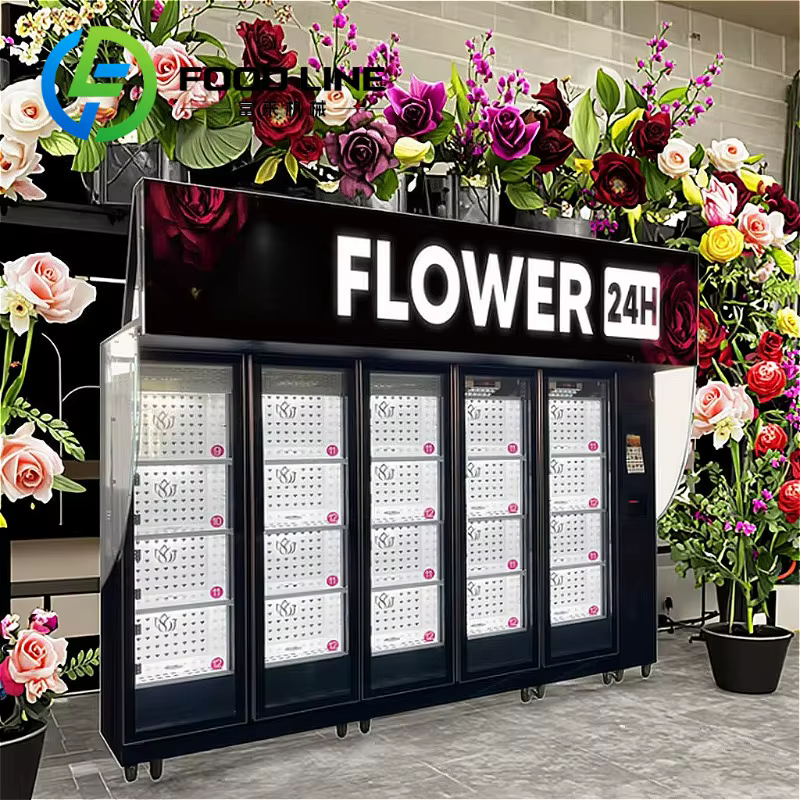 Distributeur automatique de fleurs fraîches, distributeur de bouquets à température contrôlée, kiosq