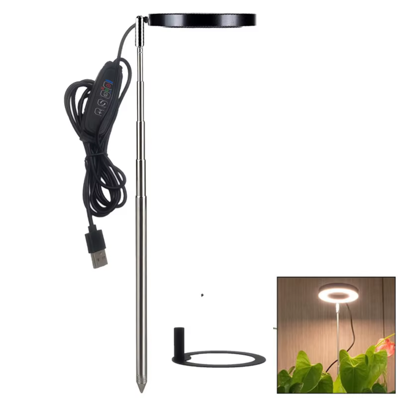 Lampe de croissance LED pour plantes d'intérieur, spectre complet, minuterie automatique réglable en