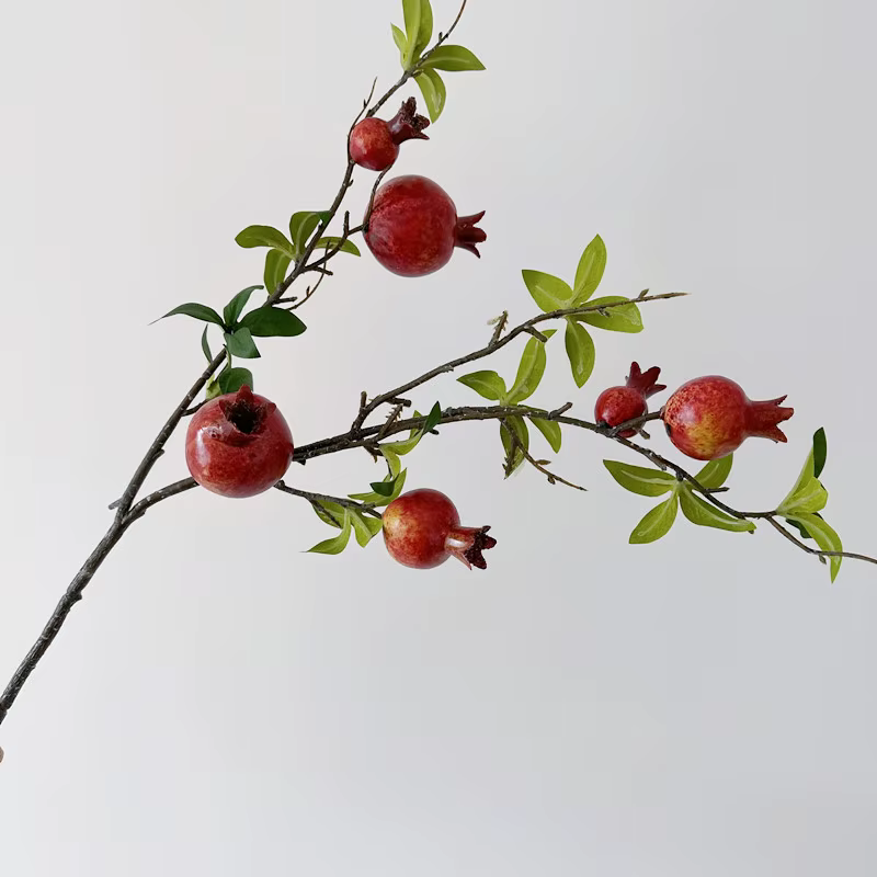 Nouvelle grenade artificielle longue branche 6 Fruits artificiels fleurs pour la maison fête de mari