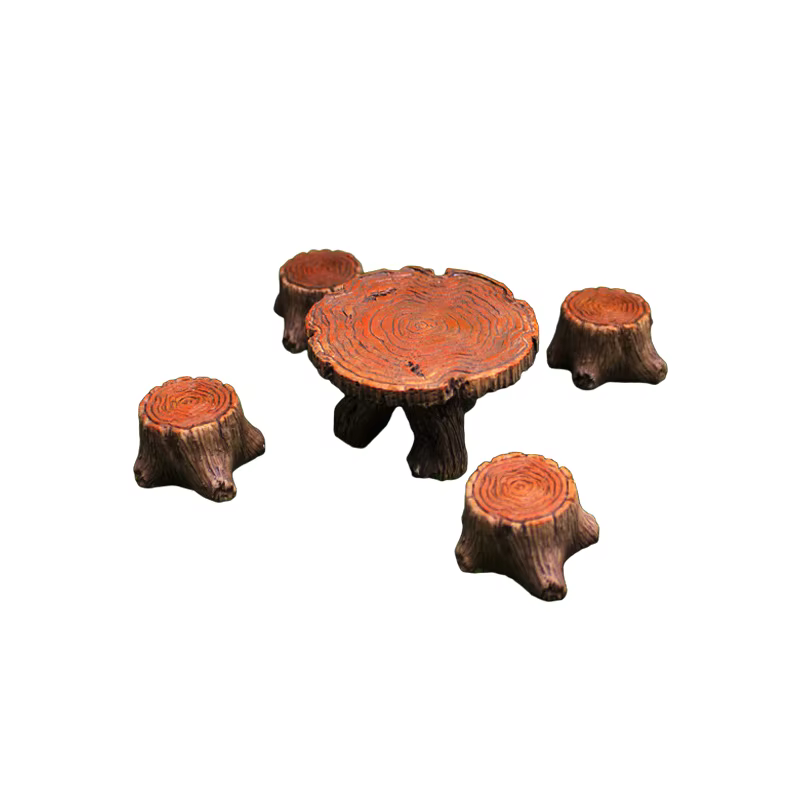 5 souches d'arbre miniatures, accessoires d'art de jardin, décoration en résine, accessoires de pays