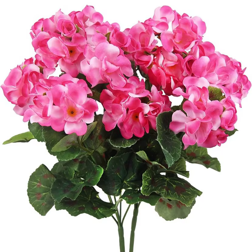 1/5 pièces plante artificielle soie bégonia fleur extérieur jardin arc protection UV mariage mariée