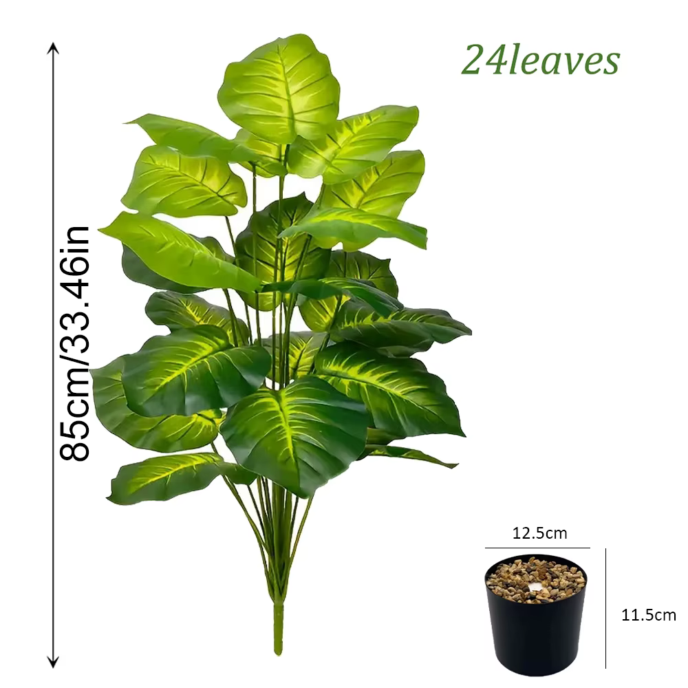 Plante artificielle Pothos de 85 cm avec pot noir, plante artificielle pour la maison, le salon, le