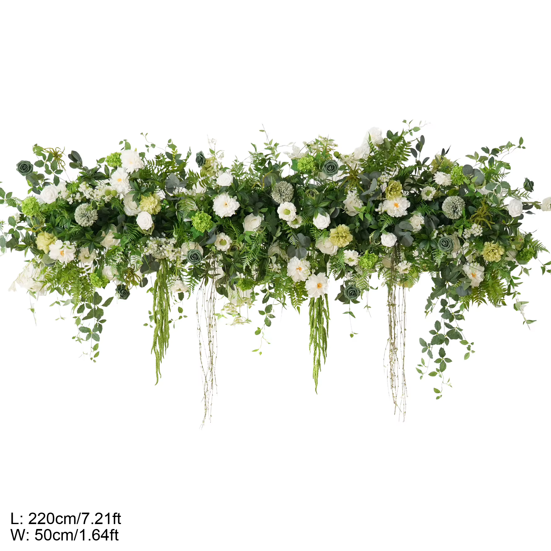 Composition florale artificielle Angela Flower A9074 Mori Greennry, guirlande suspendue pour toile d