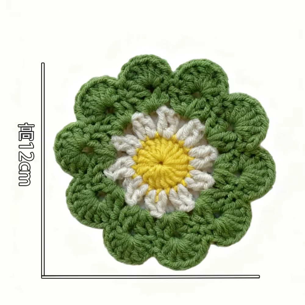 Sous-verres en crochet motif bouquet de fleurs, sous-verres floraux faits main en crochet, sous-verr