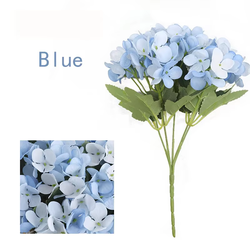 Fleurs artificielles en soie, hortensia de haute qualité, fausses fleurs rétro pour décoration de ma