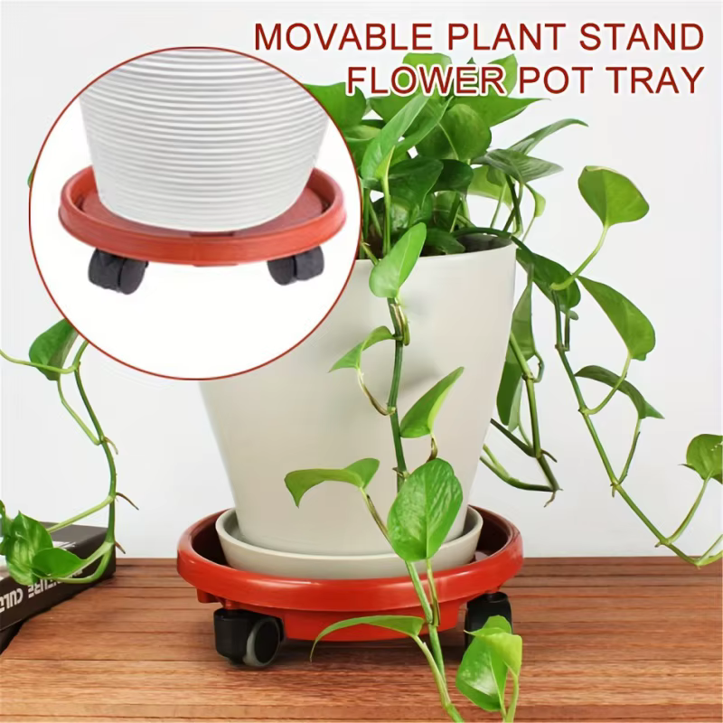 Support de plantes amovible, plateau de Pot de fleur avec roue universelle, support de Pot de fleur