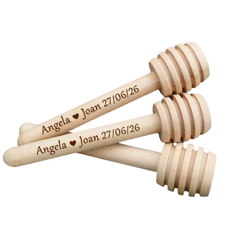 Bâtonnets à miel en bois personnalisés, cadeaux d'invités de mariage, souvenirs de mariage personnal
