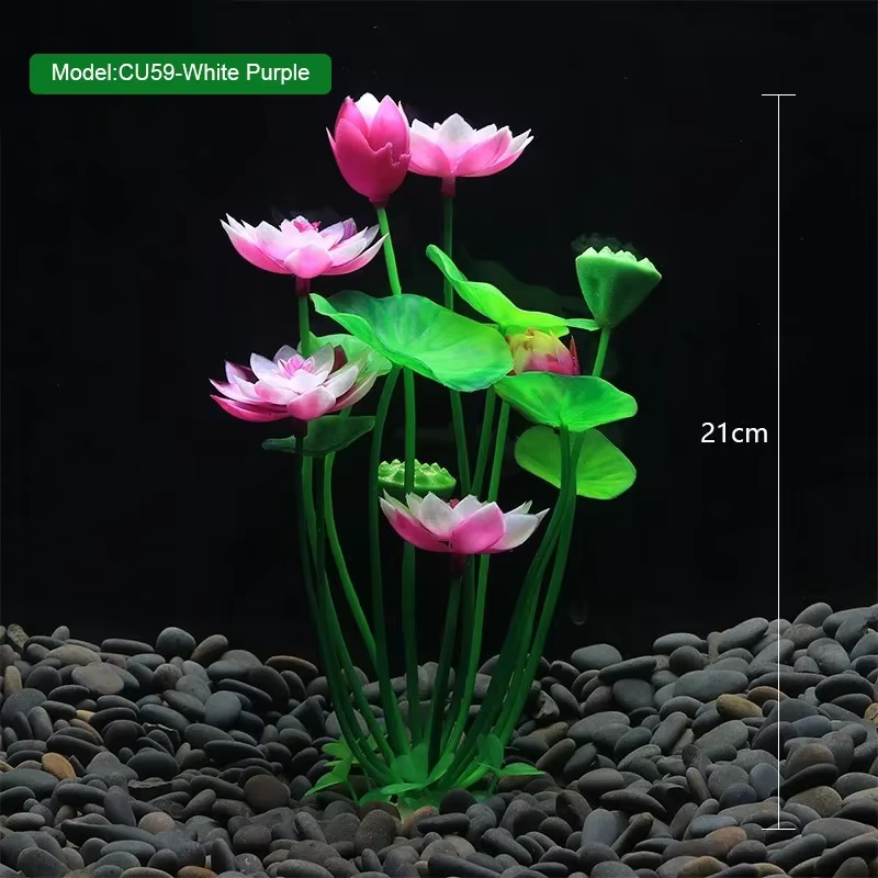 Décoration d'aquarium plantes artificielles Lotus Aquarium aménagement paysager eau herbe ornements