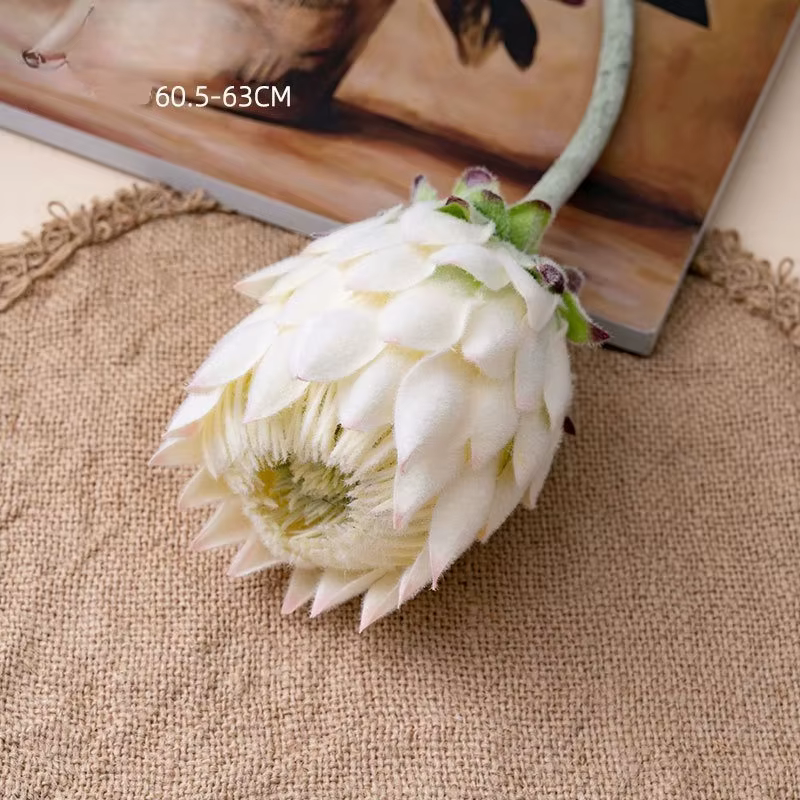Fleur artificielle King Protea à cheveux longs de 61CM, adaptée à la décoration de hall d'hôtel, déc