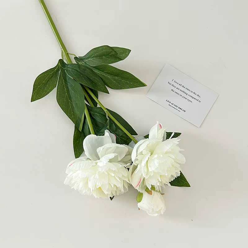 Fleur artificielle pivoine double pétale, décoration de table à manger, maison, ornement, accessoire