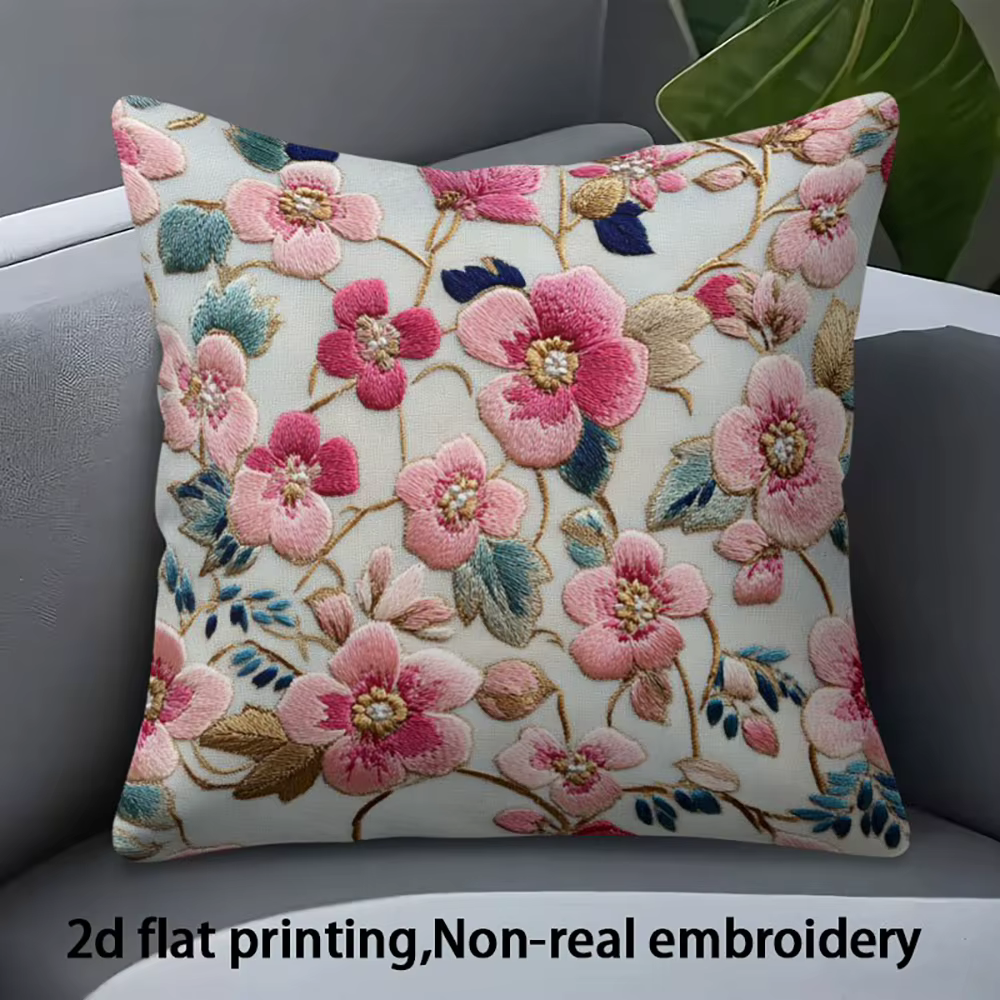 Housses de coussin imprimées en 2D à motifs floraux, utilisées pour la décoration de canapé, chambre