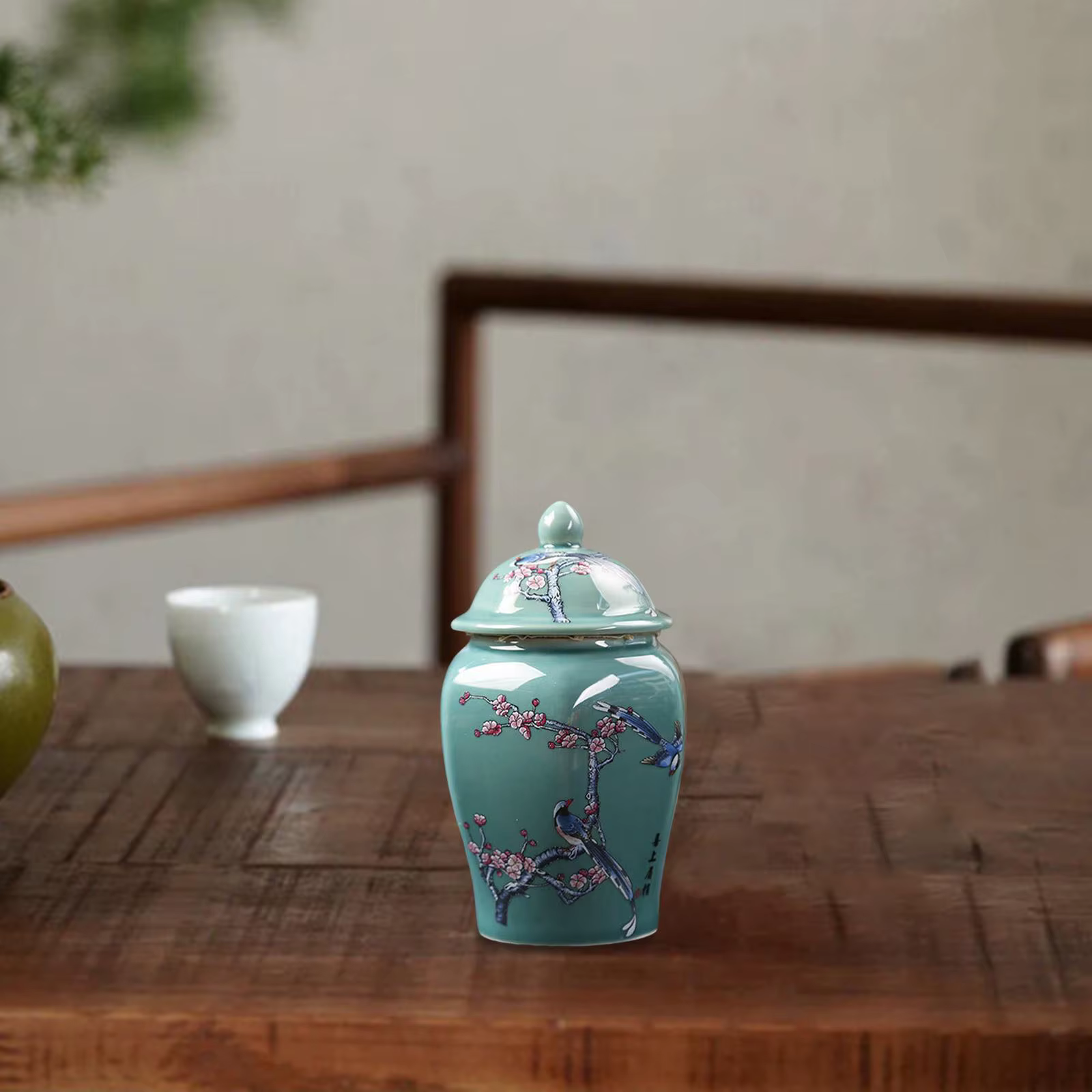 Pot de gingembre en céramique de Style chinois, Vase de fleurs séchées de Style Oriental émaillé