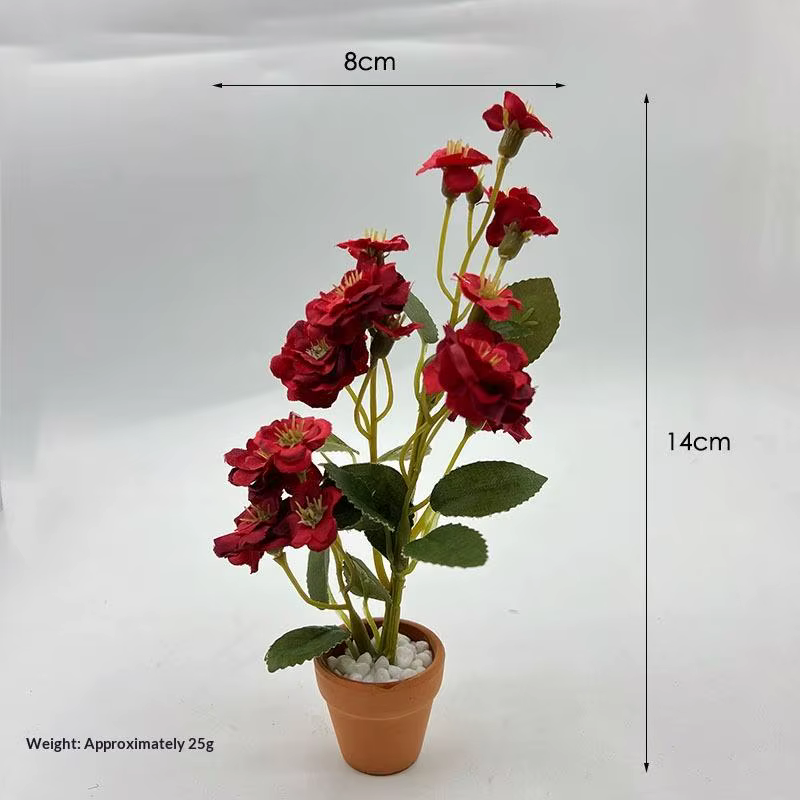 1 pièce Modèle miniature de philodendron pour maison de poupée, modèle de plante en pot de rose à 6 