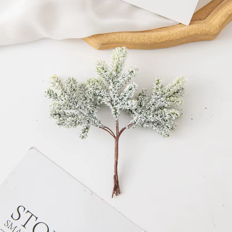 Plantes artificielles doré faux branches avec gel arbre de noël accessoire maison vase charges maria