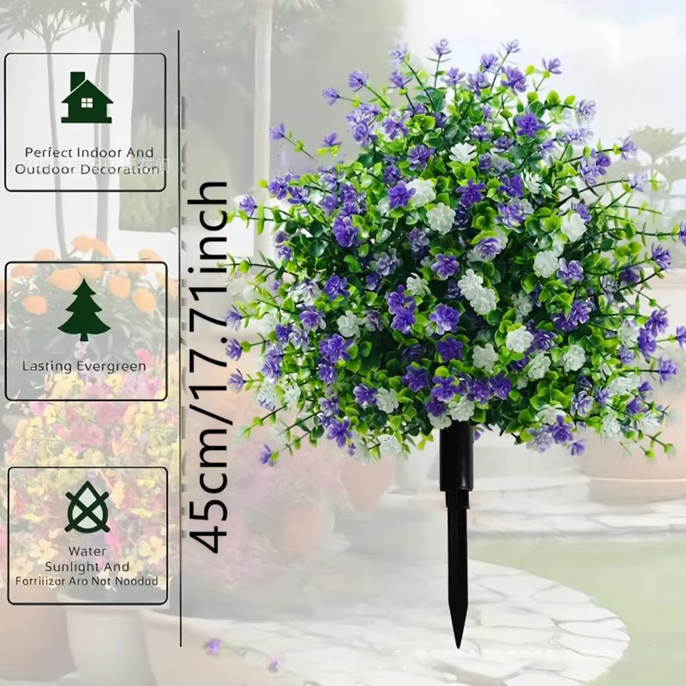 Fleurs artificielles pour l'extérieur, 1/2/3 bouquets de fleurs pour la décoration de jardin, cadeau