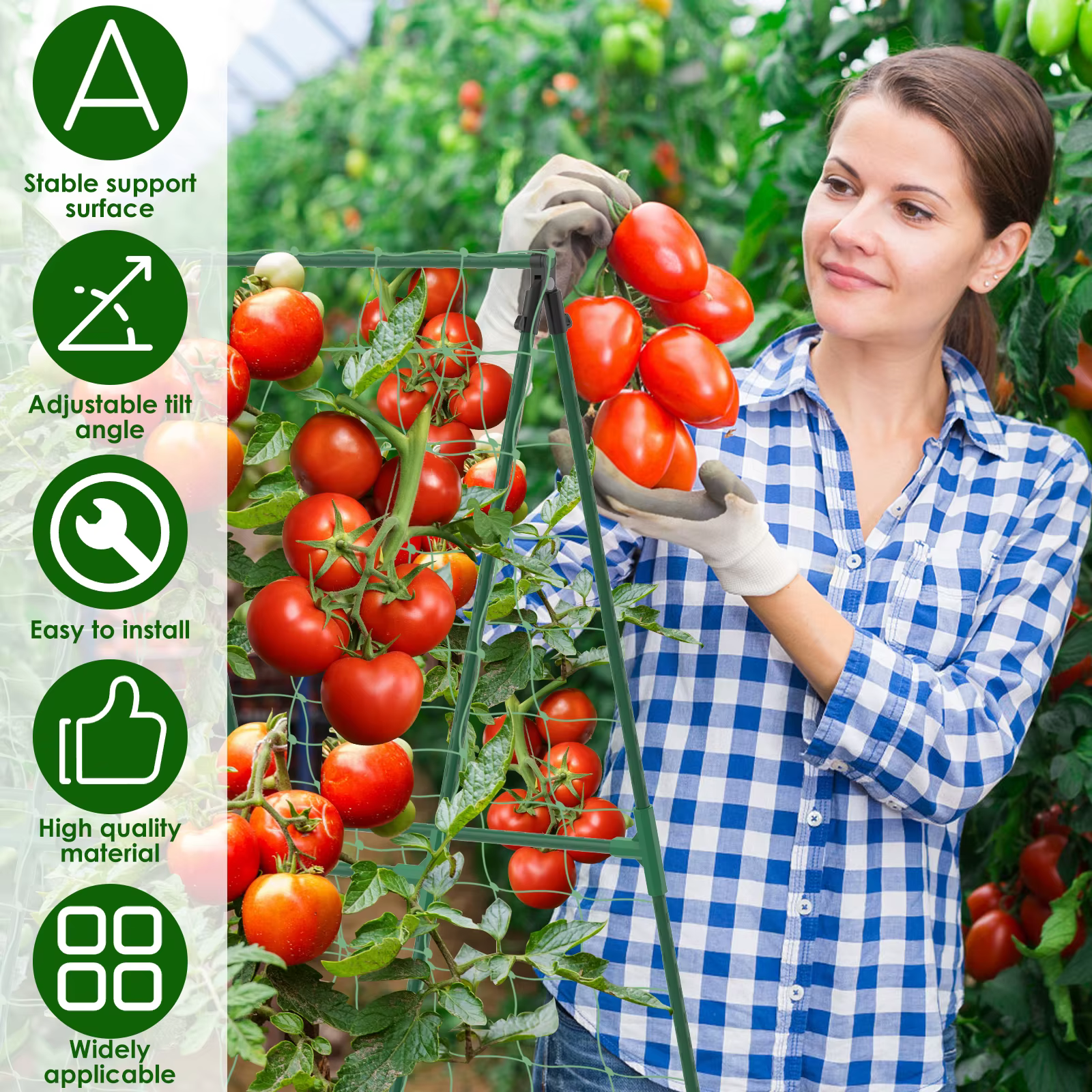 Treillis de concombre, cadre A pour légumes de jardin, Support détachable, cadre d'escalade pour pla