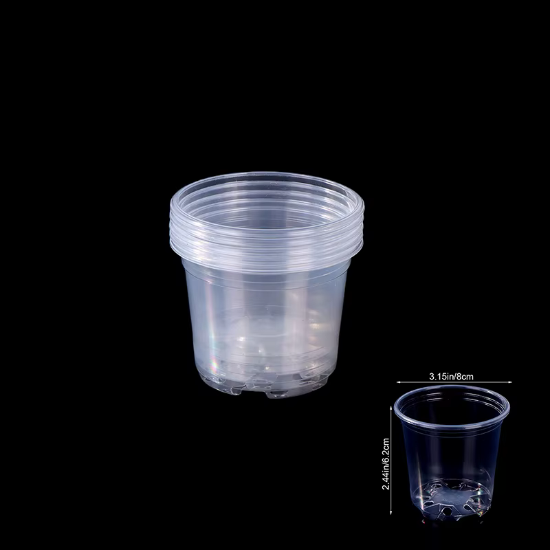 【TG】 5 pots de pépinière transparents de 3 à 6 pouces, jardinières en plastique transparent avec tro