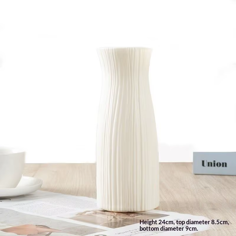 Vase en plastique pour fleurs séchées avec pot à fleurs géométrique minimaliste en plastique, décora