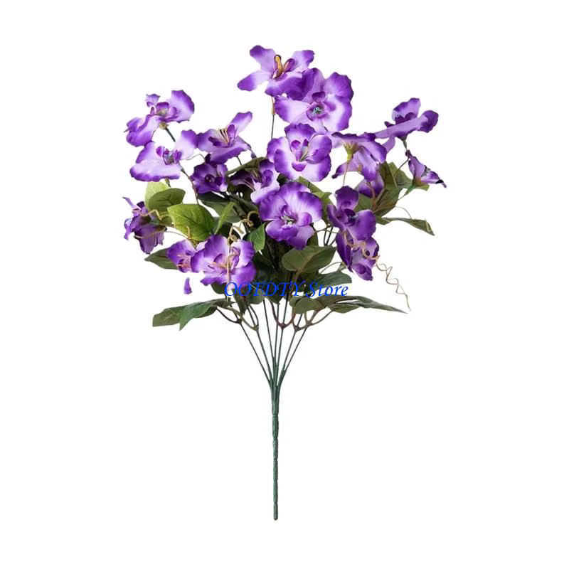 Fleur Simulation d'hibiscus en plastique Durable 367A, 7 fleurs, pour décoration des cours