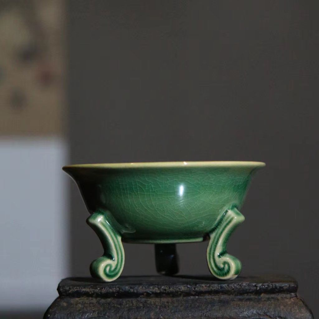 Pot de fleur de bonsaï en céramique avec trou, style chinois, simple, succulente, antique, maison, d