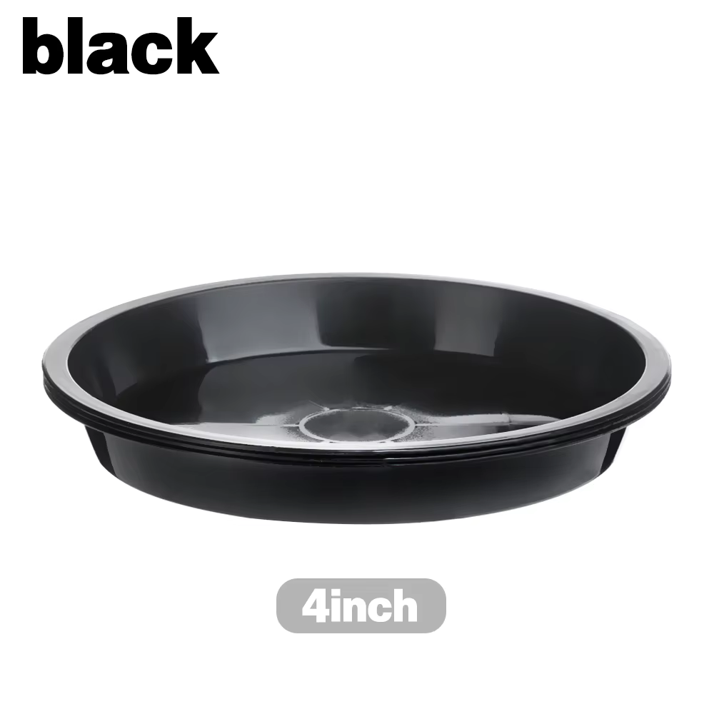 Plateaux d'égouttement en plastique durable de forme ronde, pot de fleur, rouge, blanc, noir, intéri