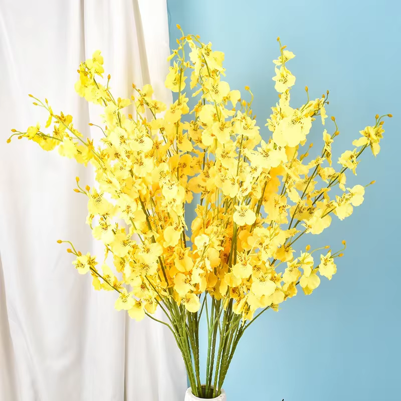 Orchidées artificielles dansantes à 5 fourchettes, fausses fleurs en soie, pour un Arrangement de ma
