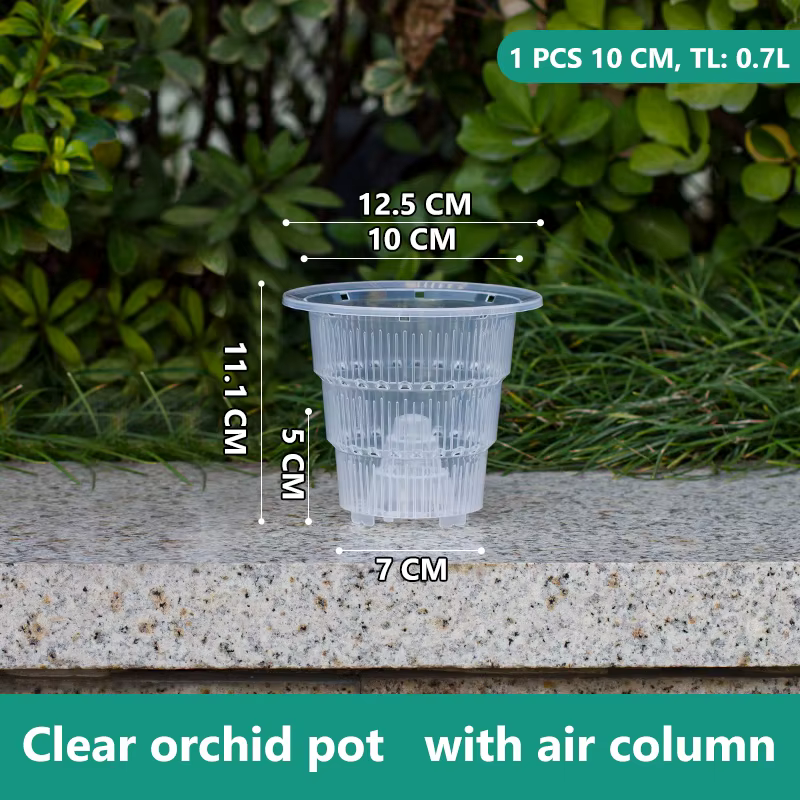 Pots d'orchidées à double couche Meshpot avec trous – Jardinières en plastique imitant la céramique,