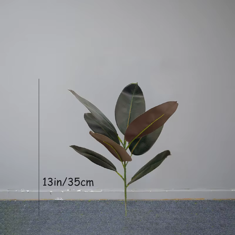 Grand Ficus en Caoutchouc Artificiel, Plantes de Banyan en Plastique, Toucher Réel, Feuilles pour la