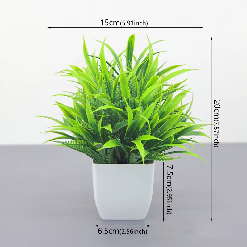 Bonsaï artificiel vert fausse plante Eucalyptus plante en pot pour intérieur et extérieur maison cha
