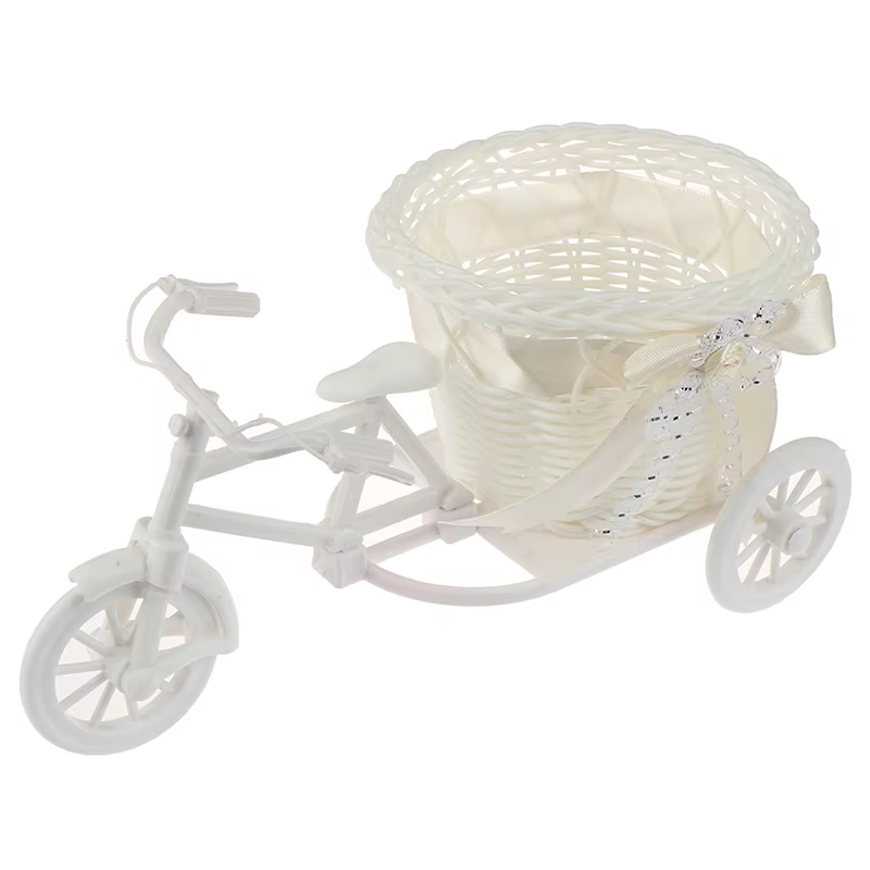 Vase à Fleurs en Rotin, Modèle de Vélo Tricycle, Décor de Maison, Jardin, ixde Mariage, Romantique, 