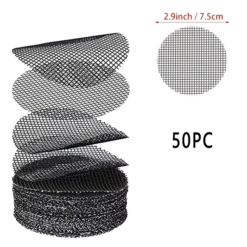 Tapis d'écran de trou de Pot de 50 pièces, écran de trou de Drainage rond pour empêcher la perte de 