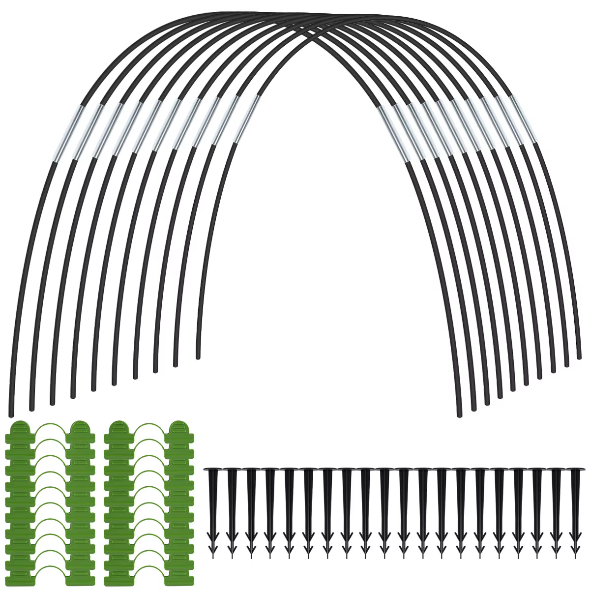 Kit de Tunnel de culture de serre en acier, 60 pièces, cadre de Support de serre, cerceaux de jardin