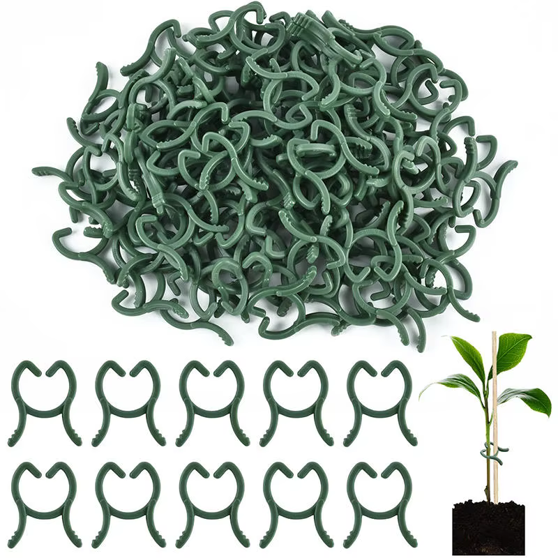 Clips de cerclage de vigne de jardin en plastique, anneau de boucle groupé pour plantes, crochet de