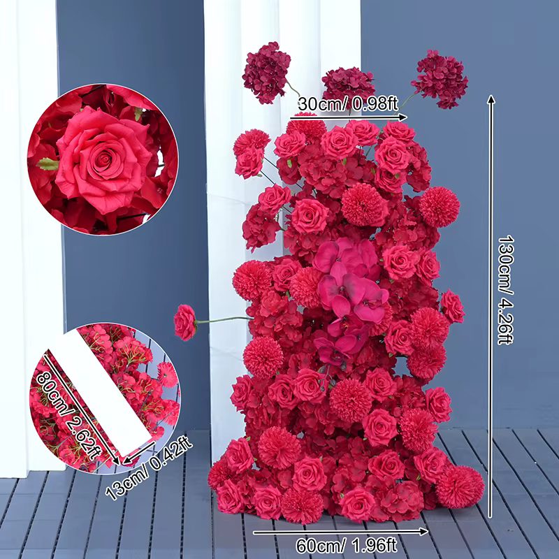 A8887 Roses orchidées hortensias 5D Arrangement floral décor mariage toile de fond arc KT conseil ra