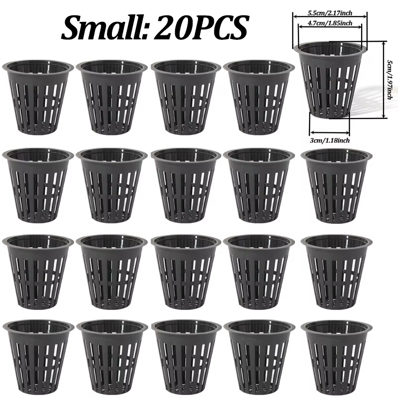 Lot de 20 paniers de culture pour jardin avec filet, pots hydroponiques, coupelles de culture sans t