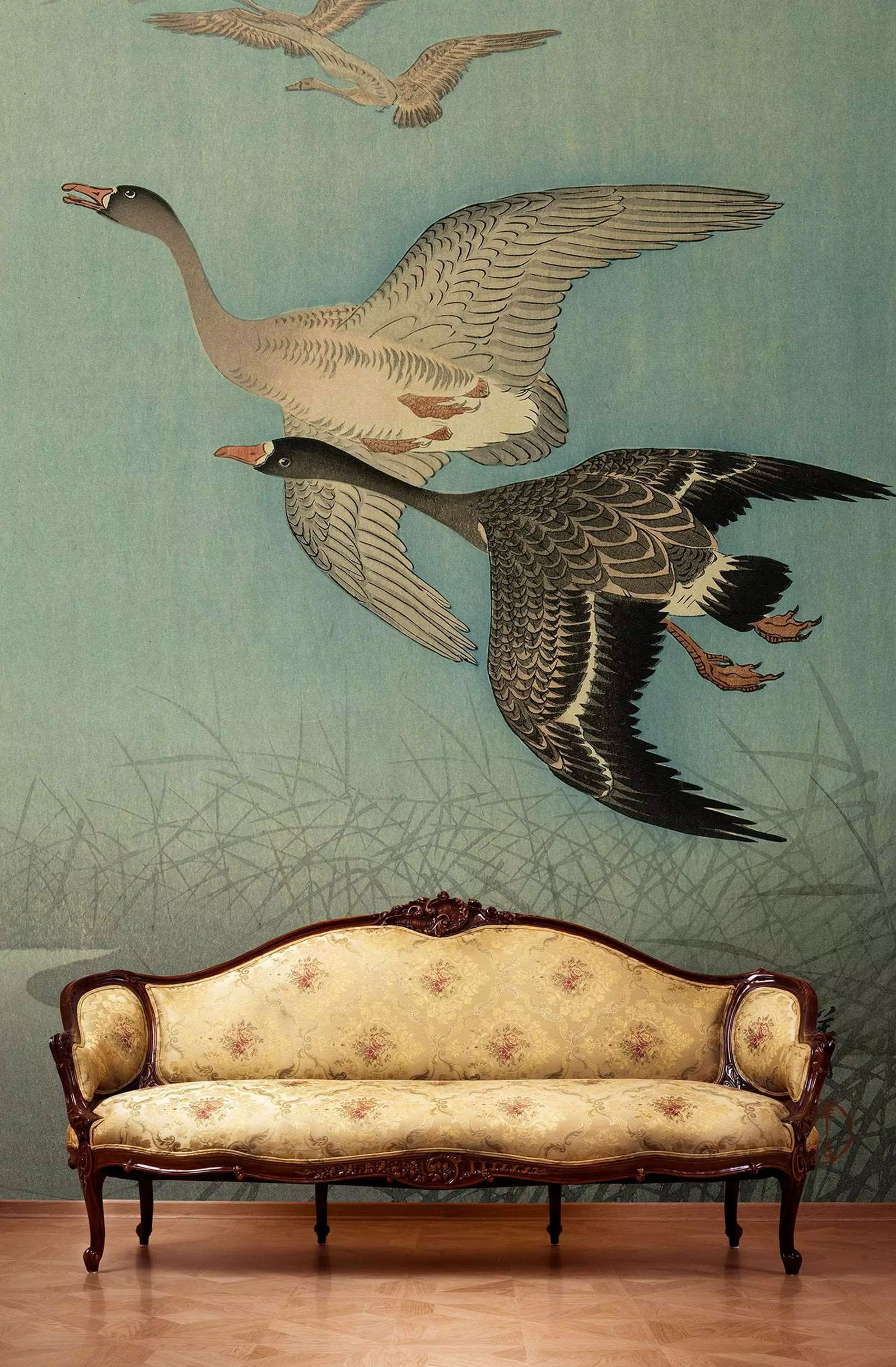 Papier peint régulier Vintage oiseaux volants, papier Mural Animal de grande taille pour la décorati