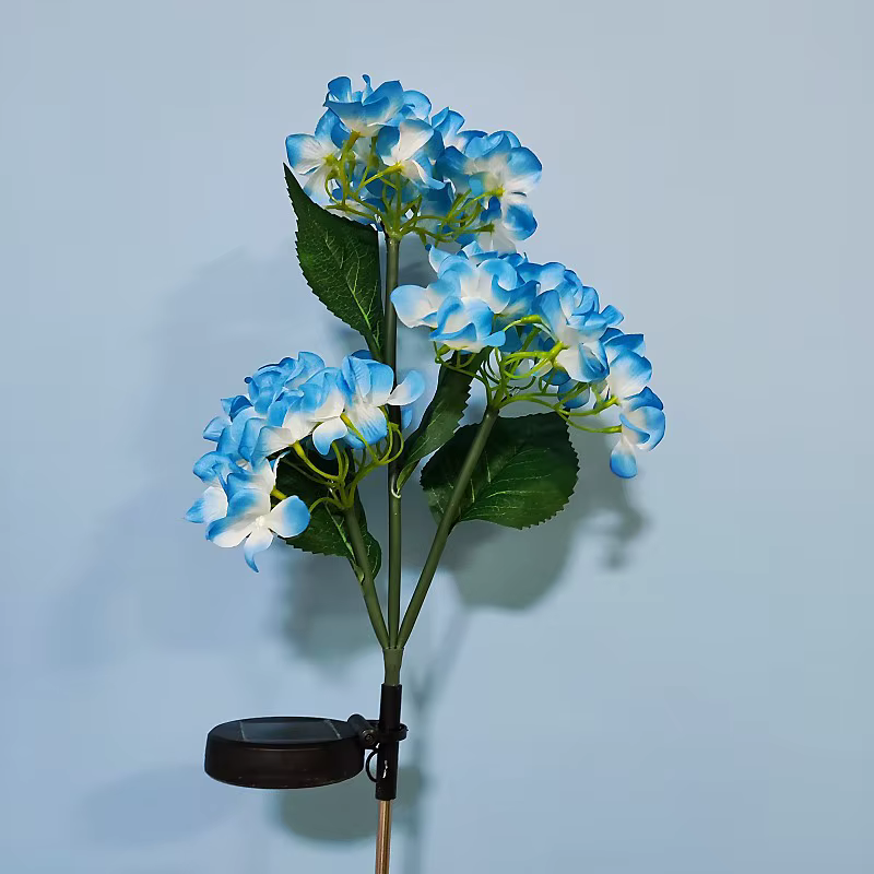 Hortensia fleurs pelouse lumière piquets de jardin lumières au sol décor extérieur lampe voie étanch