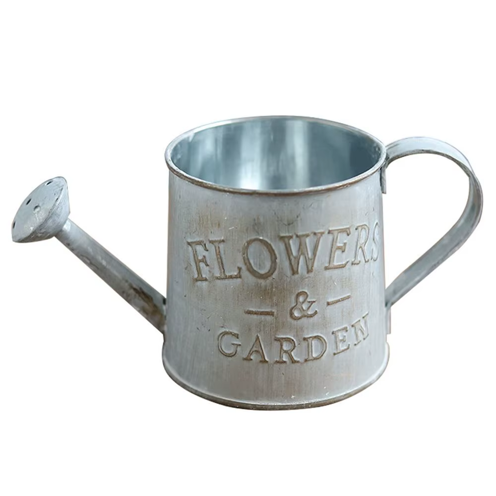 Arrosoir en fer forgé gaufré vintage, porte-fleurs de jardin, vases en feuille, décoration de la mai