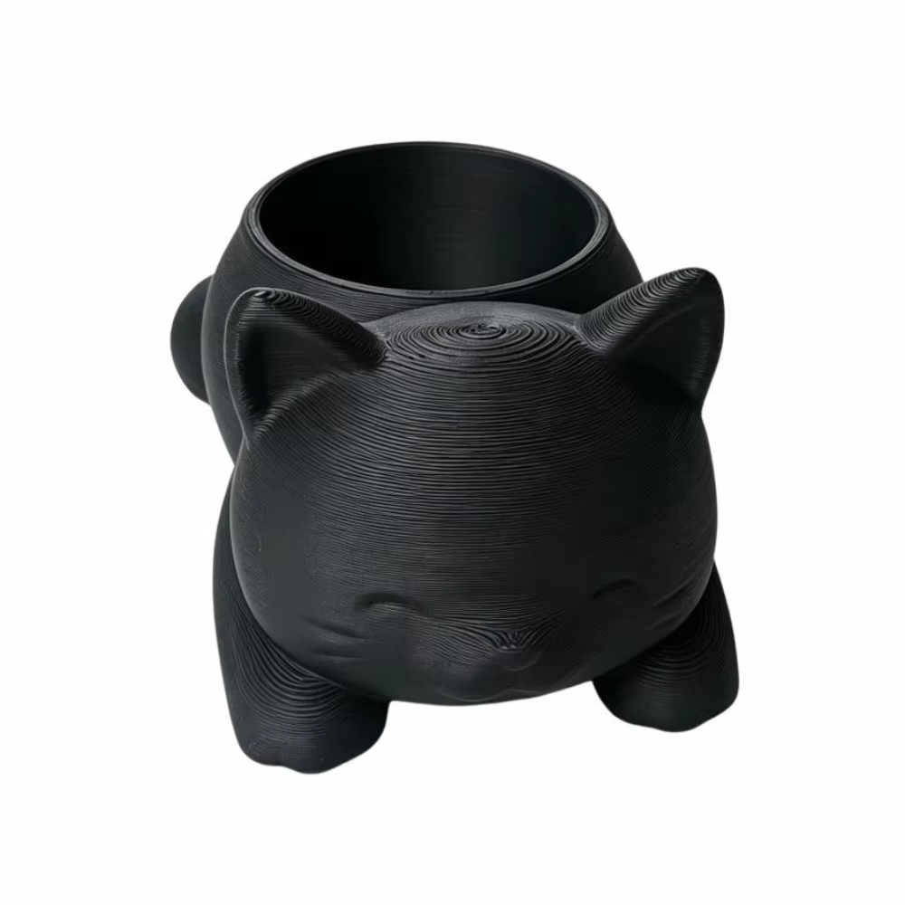 Pot de fleurs en forme de chat imprimé en 3D Kawaii, décoration mignonne, mini pot de plantes, ornem