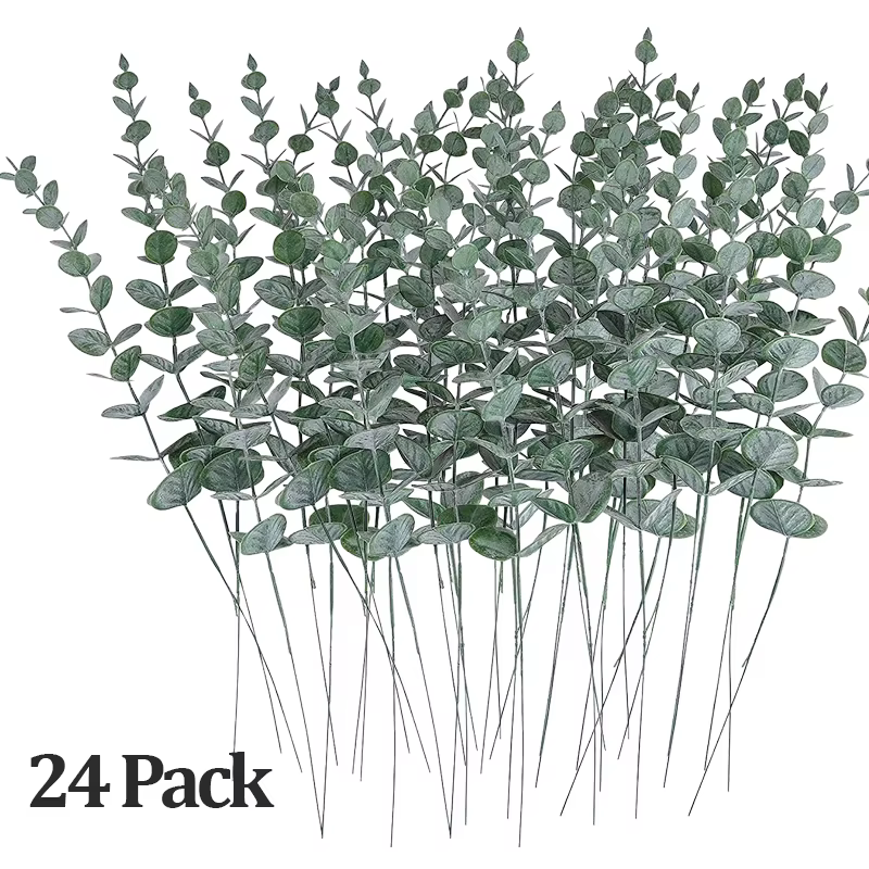 Feuilles d'eucalyptus vert foncé, décorations pour la maison, accessoires de mariage, arrangements f