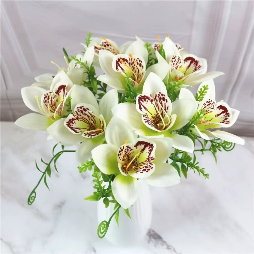Bouquet de fleurs artificielles d'orchidées, 5/10 pièces, pour décoration de la maison, saint-valent