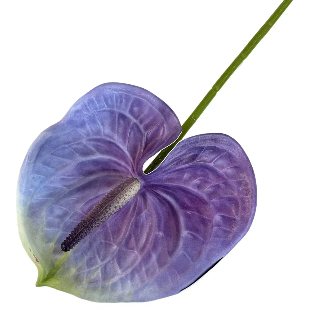 Petit Anthurium artificiel multicolore 60cm, plante de Simulation en caoutchouc souple, accessoires 