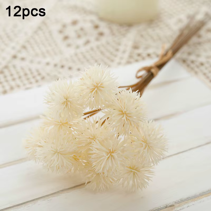 Kiku fleur artificielle boule de épineux fleurs en plastique marron pompon Mums fausse plante bricol