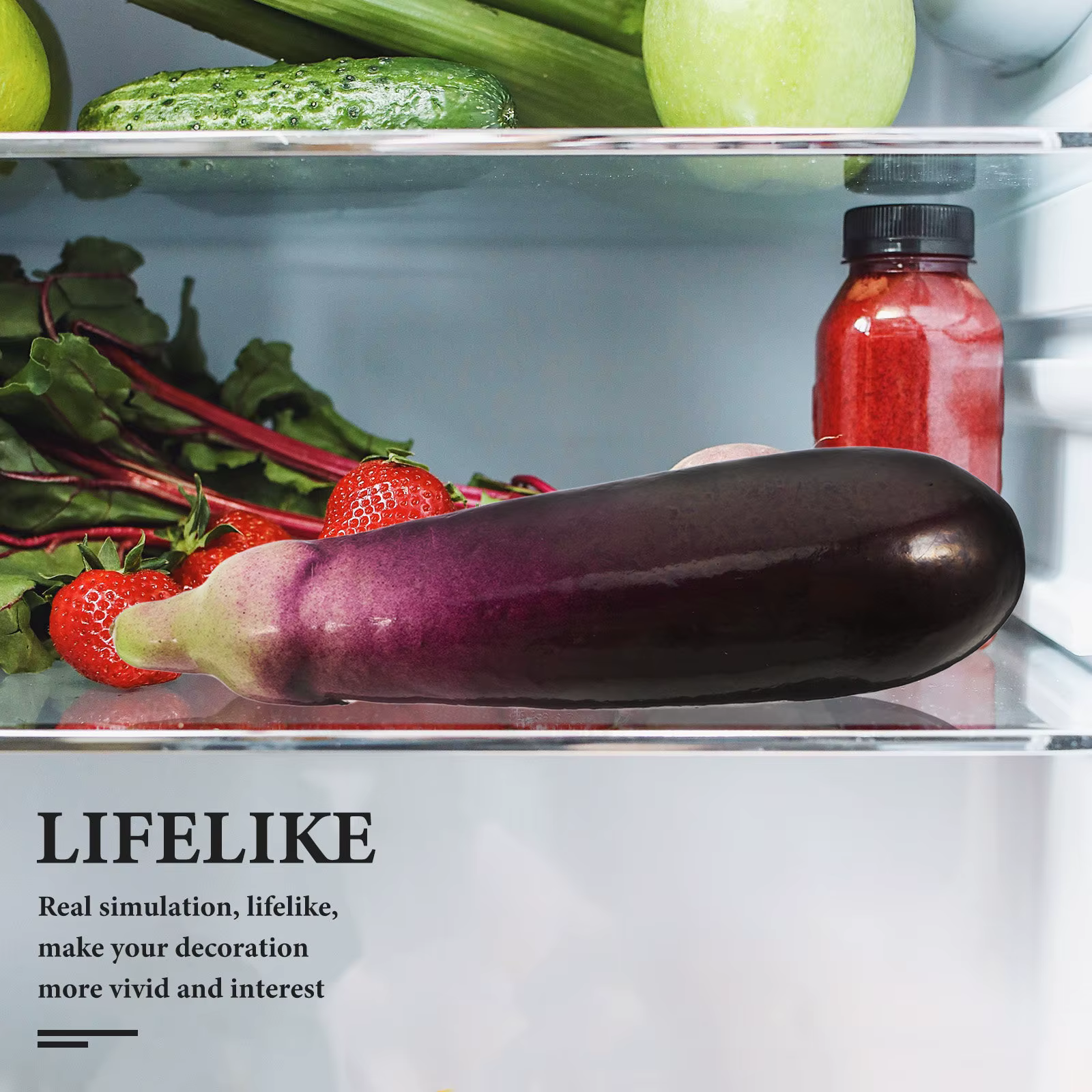 Réplique réaliste d'aubergine de qualité supérieure, accessoire de présentation alimentaire, légume