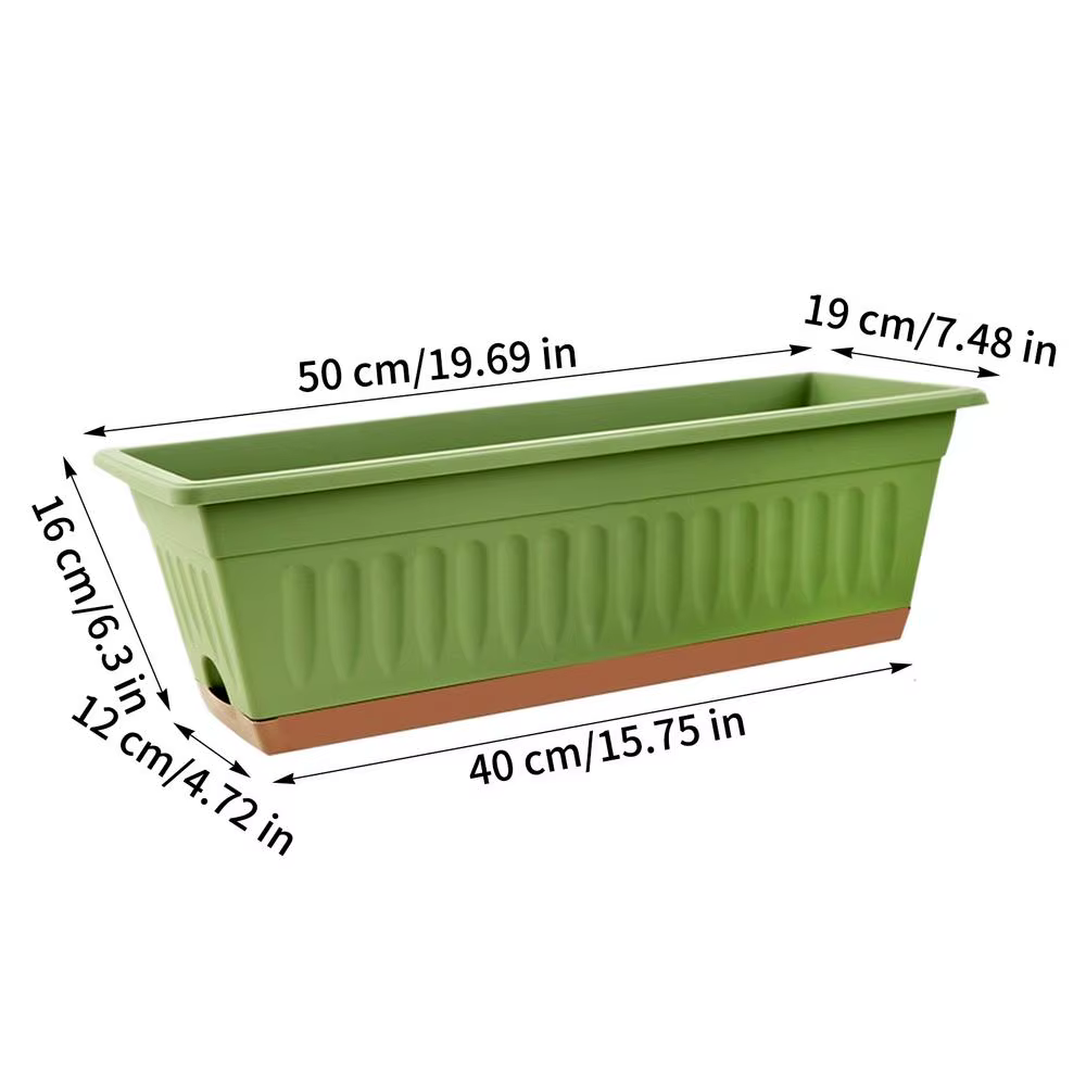 Jardinière rectangulaire décorative 4 pièces, grande jardinière pour laitues, pommes de terre, frais