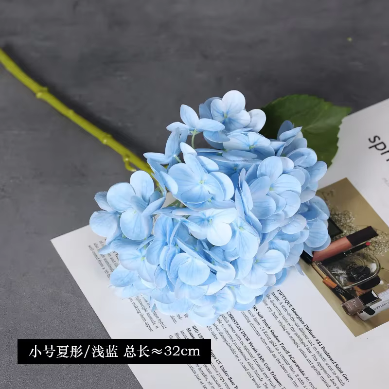 10 pièces de fleurs artificielles en film de latex 3D, toucher réaliste, hortensia, décoration de la